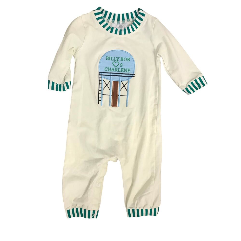 Smocked by Laya & Linc Billy Bob Loves Charlene Romper Size 6mo